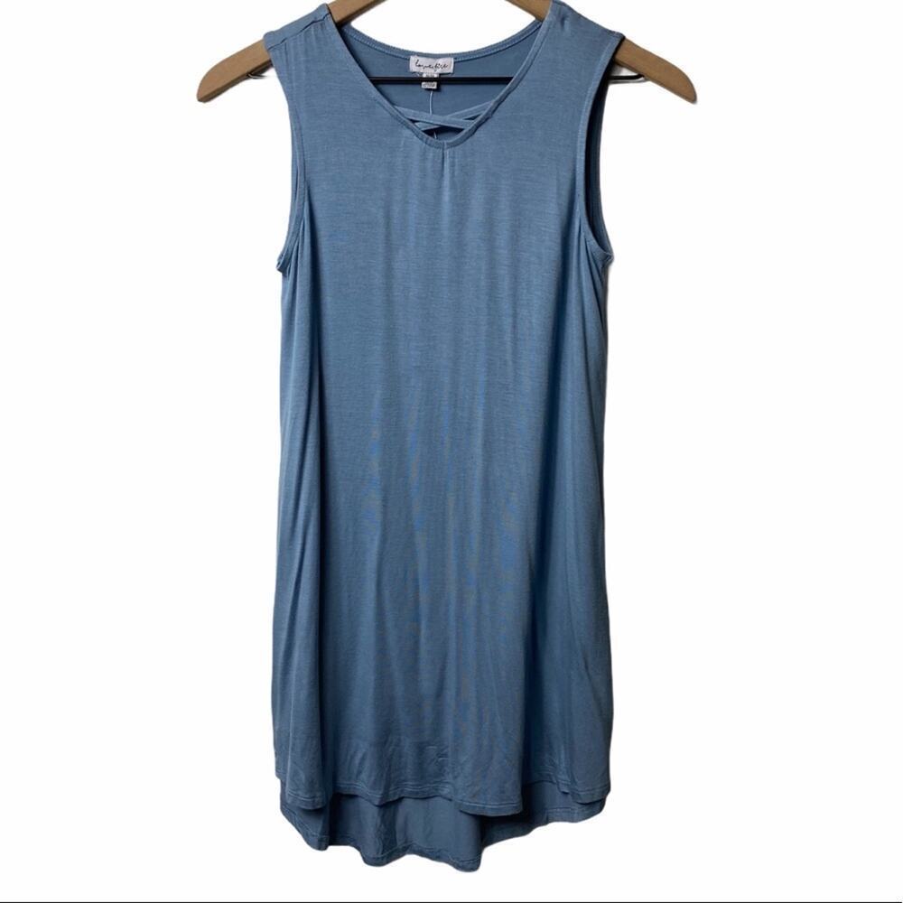 Love, Fire Blue Medium Women Sleeveless Top
